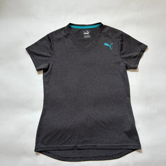 PUMA Women’s Athletic V-Neck T-Shirt Size M Gray Dry cell - Picture 1 of 13
